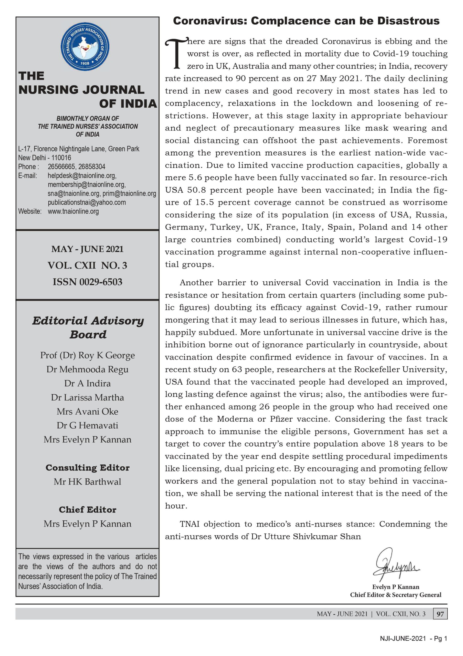 TNAI Journal: May-June. 2021 - TNAI Publications